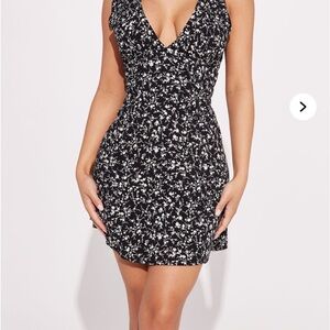 Fashion Nova Silver Black Sequin Mini Dress